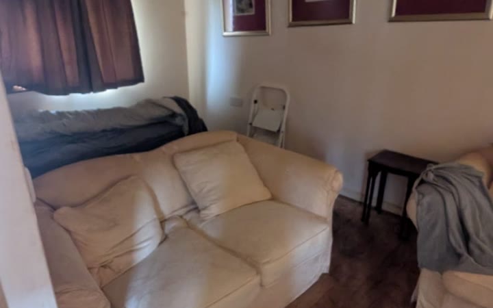 Living area before a house clearance
