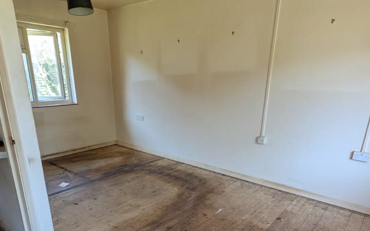 Living area left clear after a house clearance